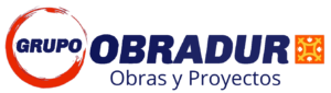 Logotipo Obradur Obras fonodo blanco
